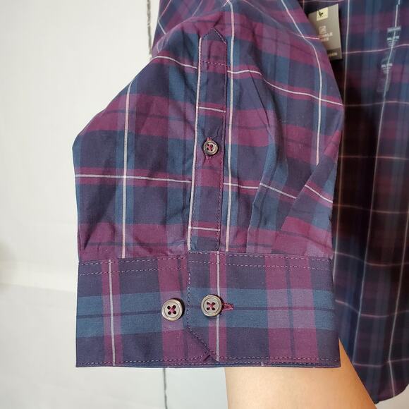 Van Heusen Multicolor Plaid Classic Fit Button Shirt XXL - Picture 3 of 7